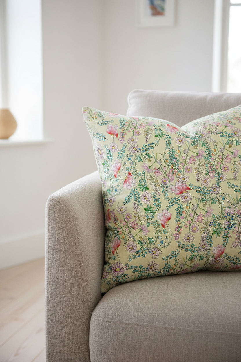 FL001 Yellow Cushion Close-up