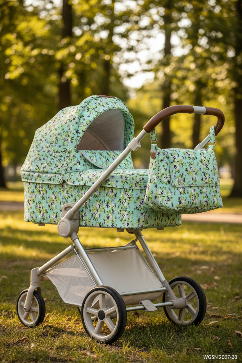 FL0011 Mint Green Baby Stroller