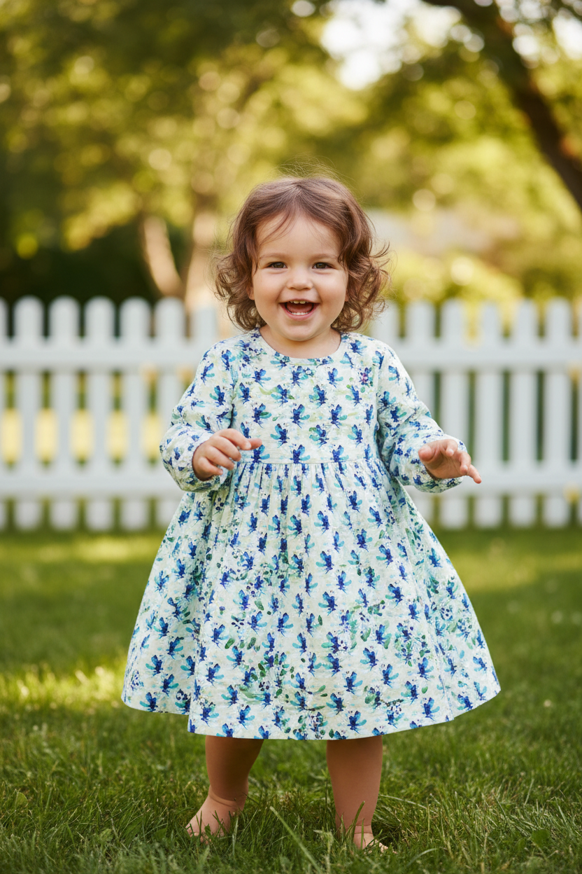 FL0011 Navy Blue Toddler Dress