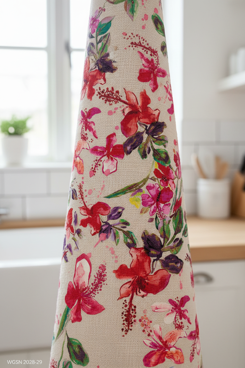 FL0014 Mint Green Kitchen Towel Close-up