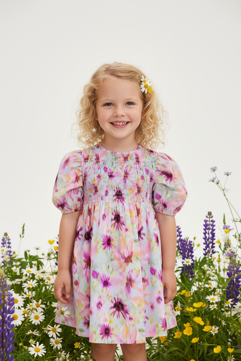 FL0017 Girl Dress Magenta