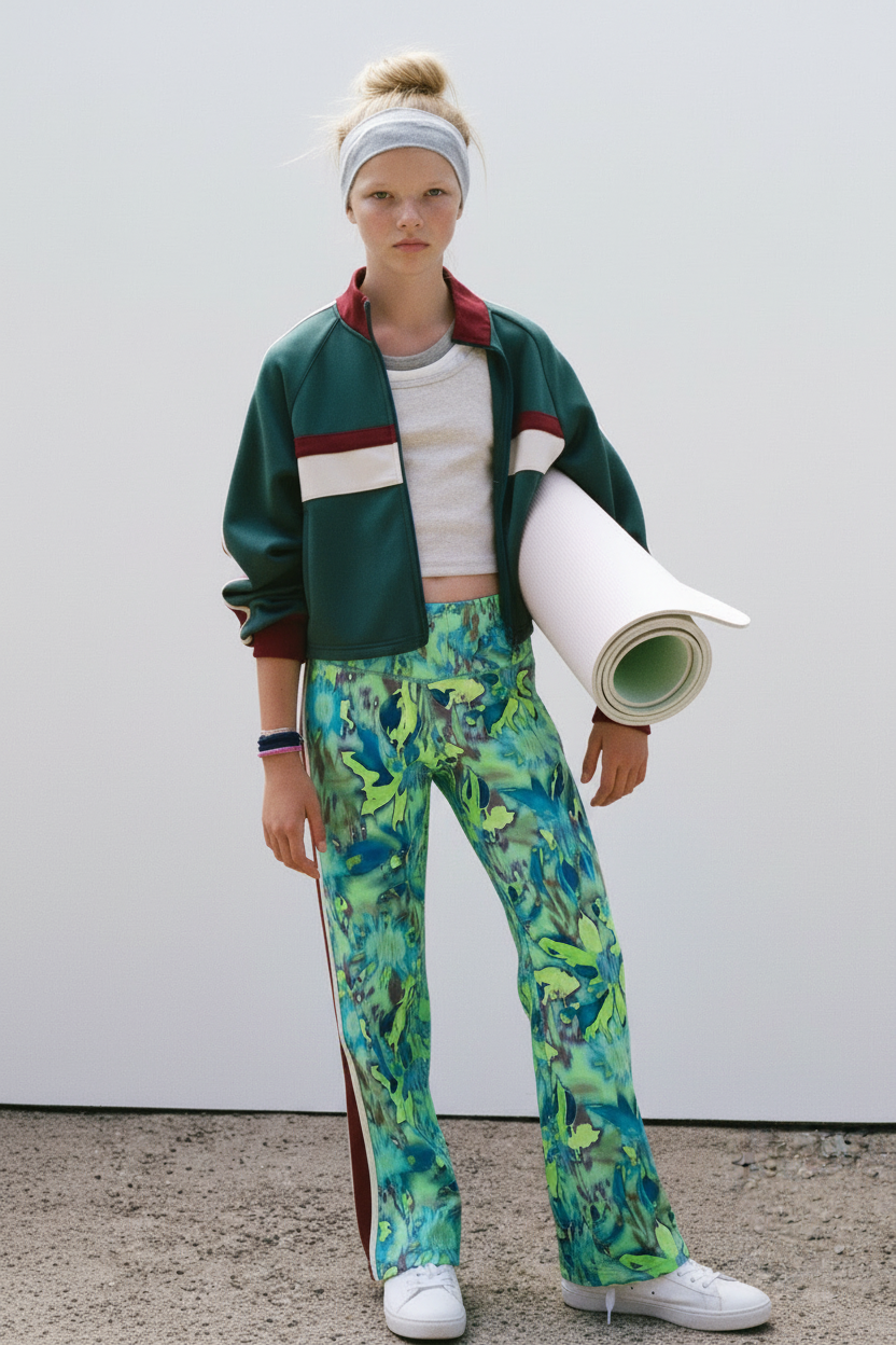 FL0017 Teal Lime Girl Sportswear