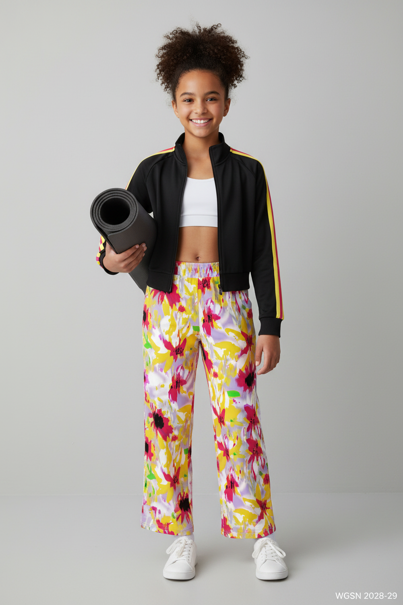 FL0017 Yellow Violet Girl Sportswear
