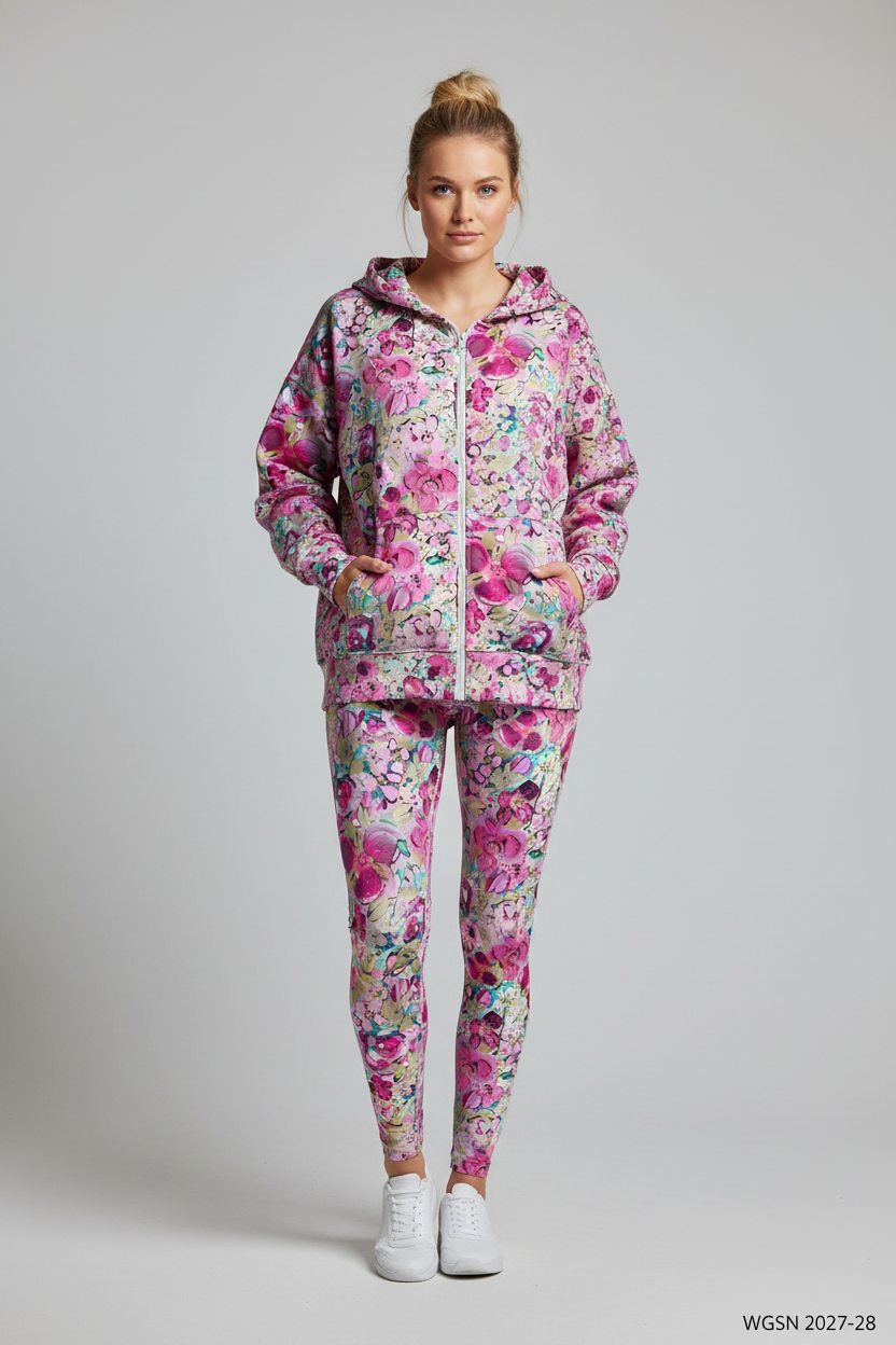 FL0019 Bubblegum Pink Hoodie Leggings