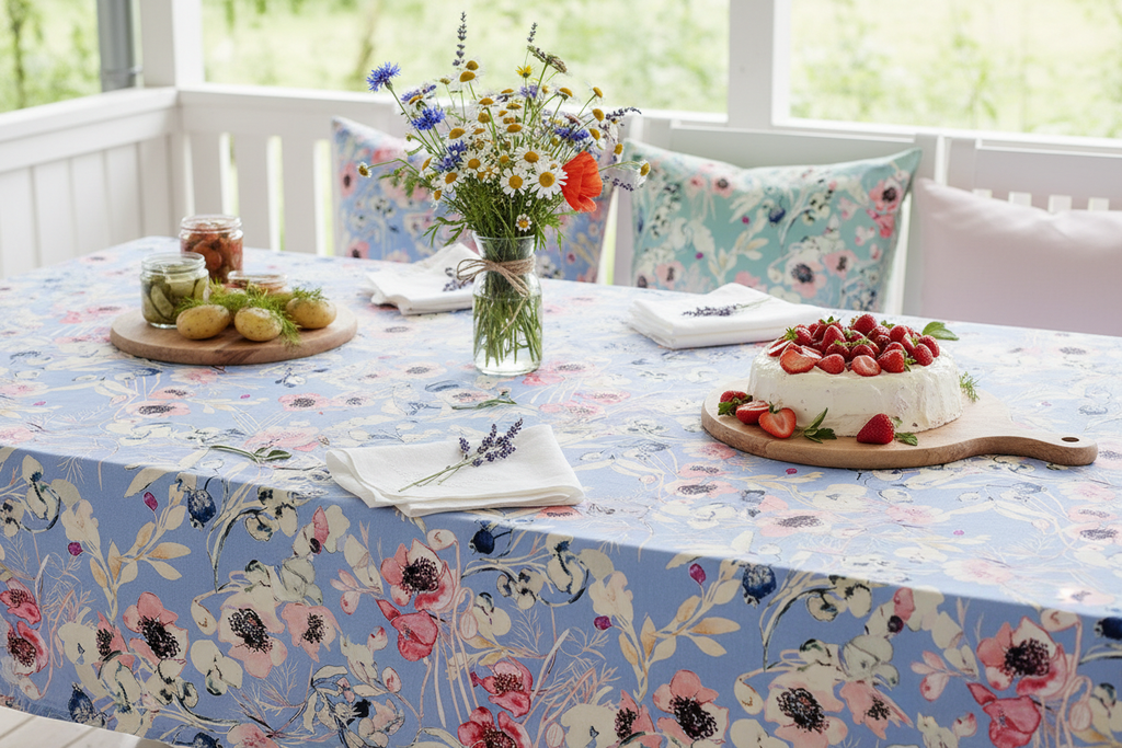 FL002 Blue Tablecloth Midsummer