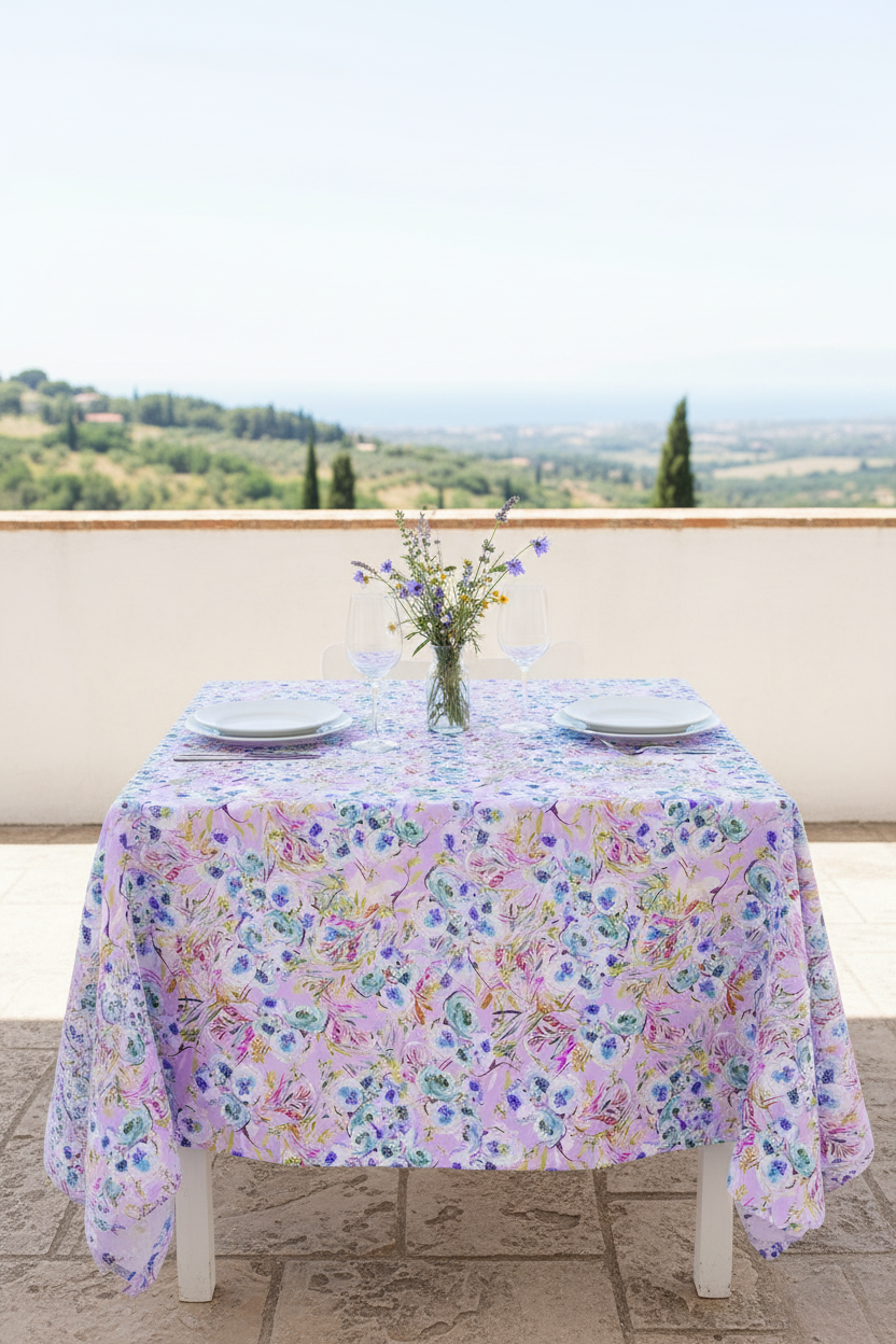 FL003 Lavender Table Light - mockup - Flowers of the Orient -mockup- Floral Print FL003  ©Byheart Design Sweden