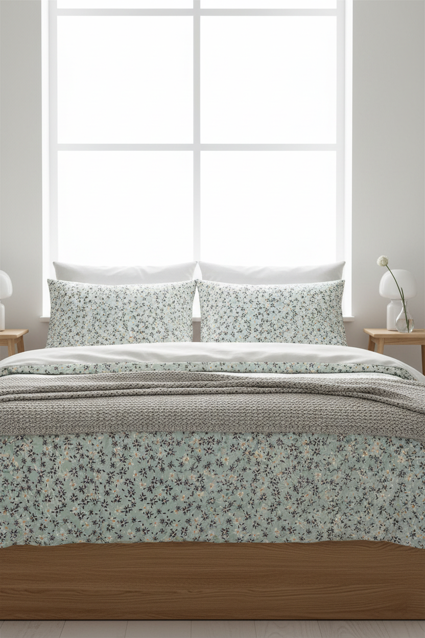 FL005 Blue Shadow Bed Linen Scandinavian Bedroom