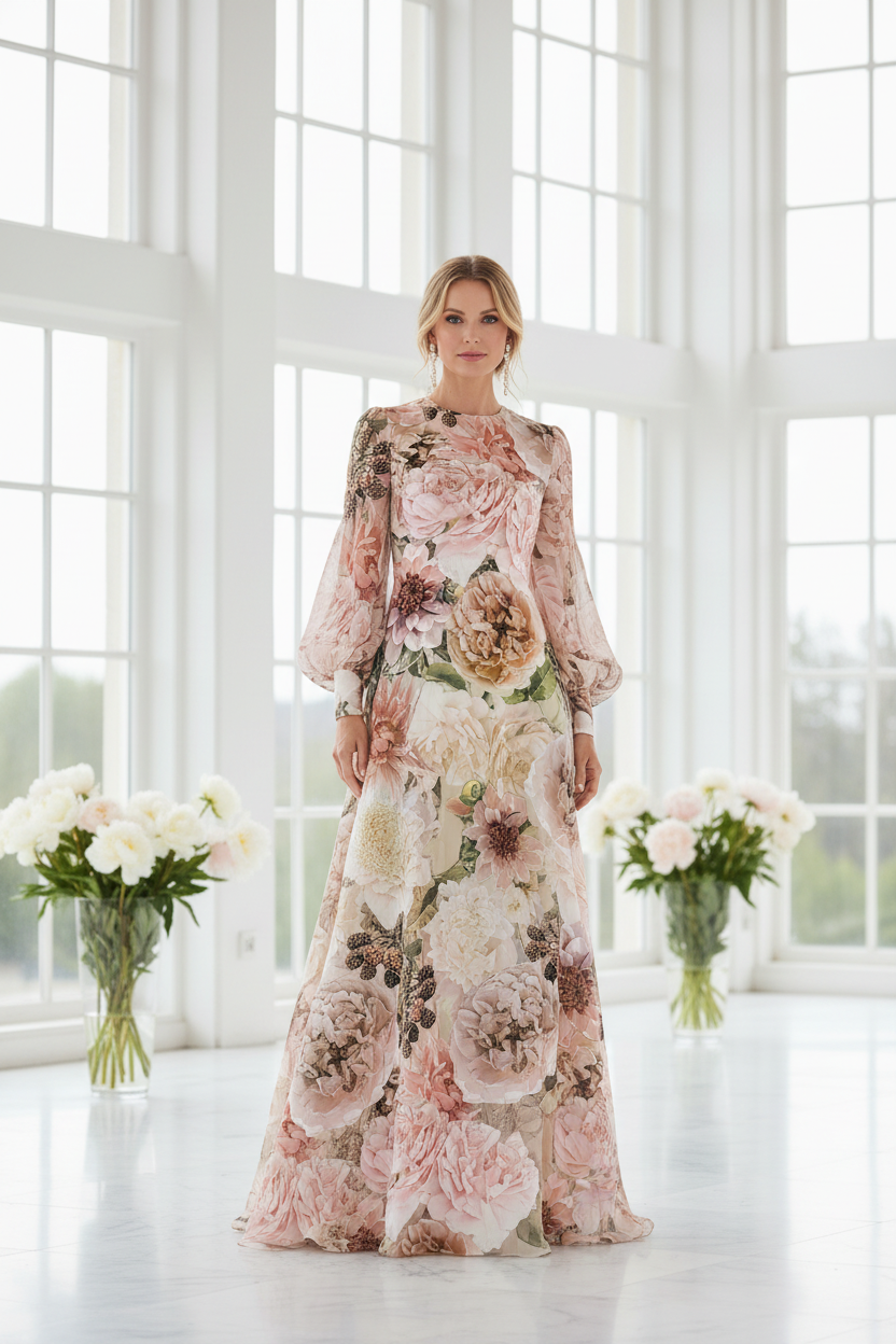 FL008 Beige Occasion Gown