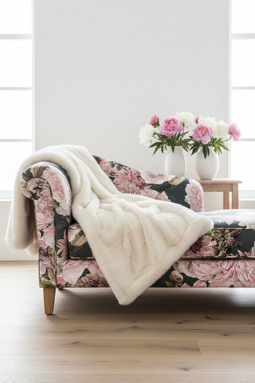 FL008 Dark Green Sofa Fur Nordic