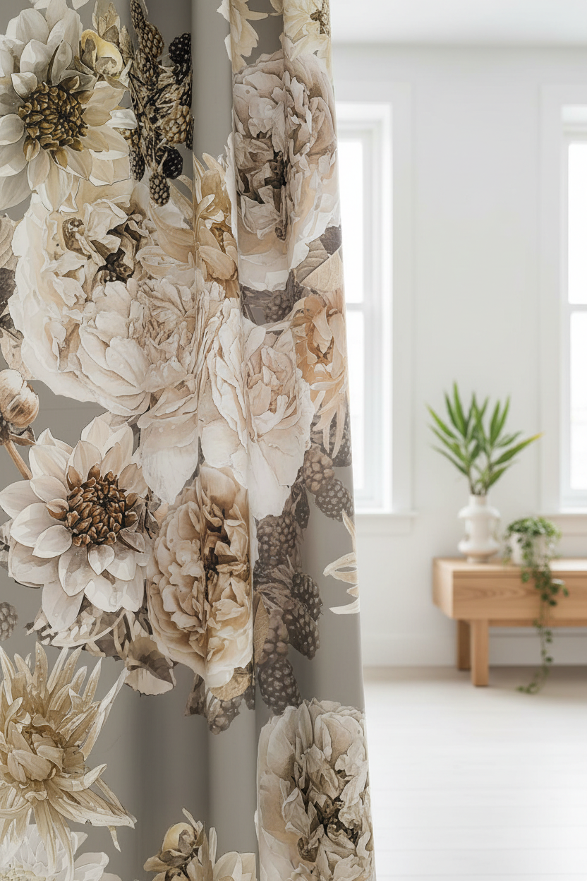 FL008 Grey Warm Curtain Nordic