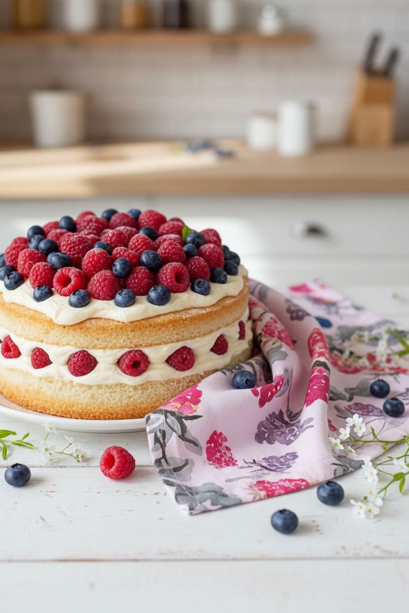 FR003 Blackberry Kitchen Towel Cake Mockup