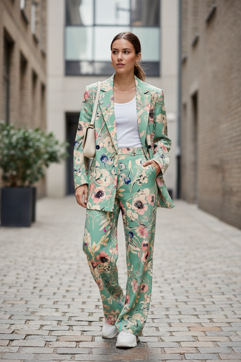 Mediterranean Flowers Green Streetwear -Floral print ©Byheart Design Sweden FL002 — 