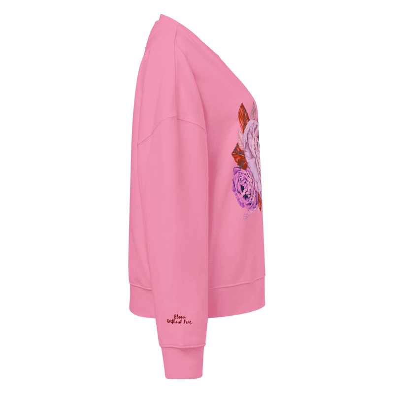 Rose Blossom Women's Organic Crew Neck Sweatshirt - Cotton