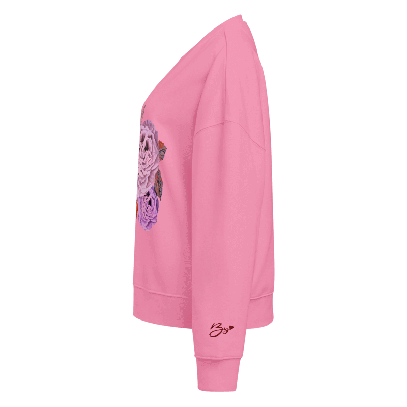 Rose Blossom Women's Organic Crew Neck Sweatshirt - Cotton