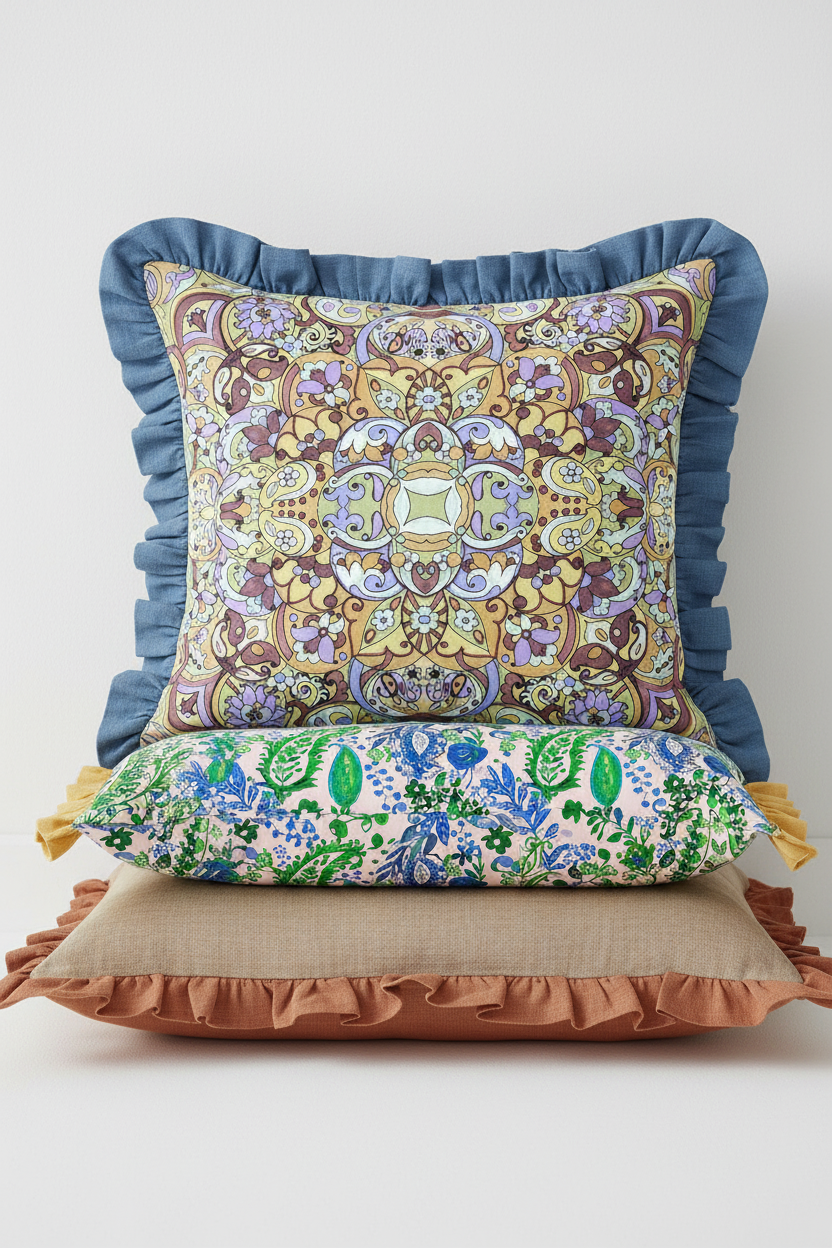 PA001 + PA002 - Stacked kuddar Anthropologie-stil