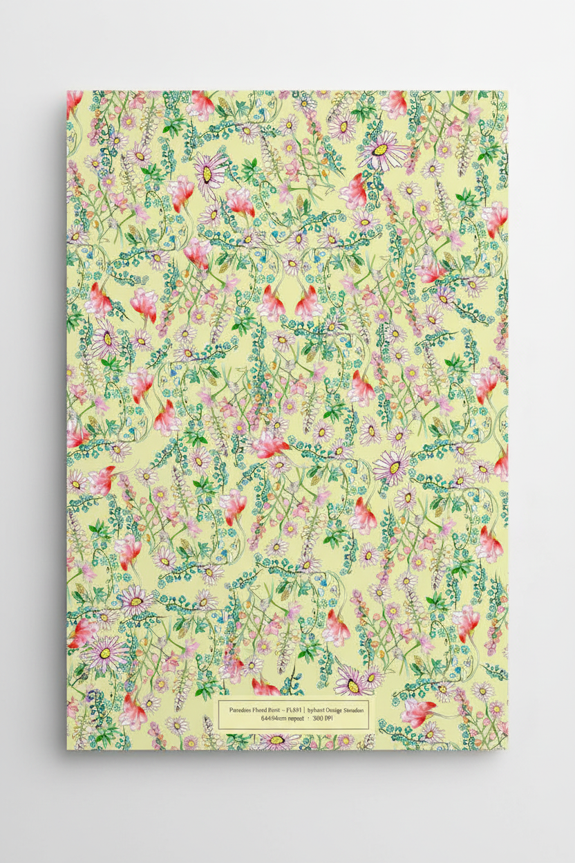 Paradise Floral Print A1 Mockup  — FL001©Byheart Design Sweden 
