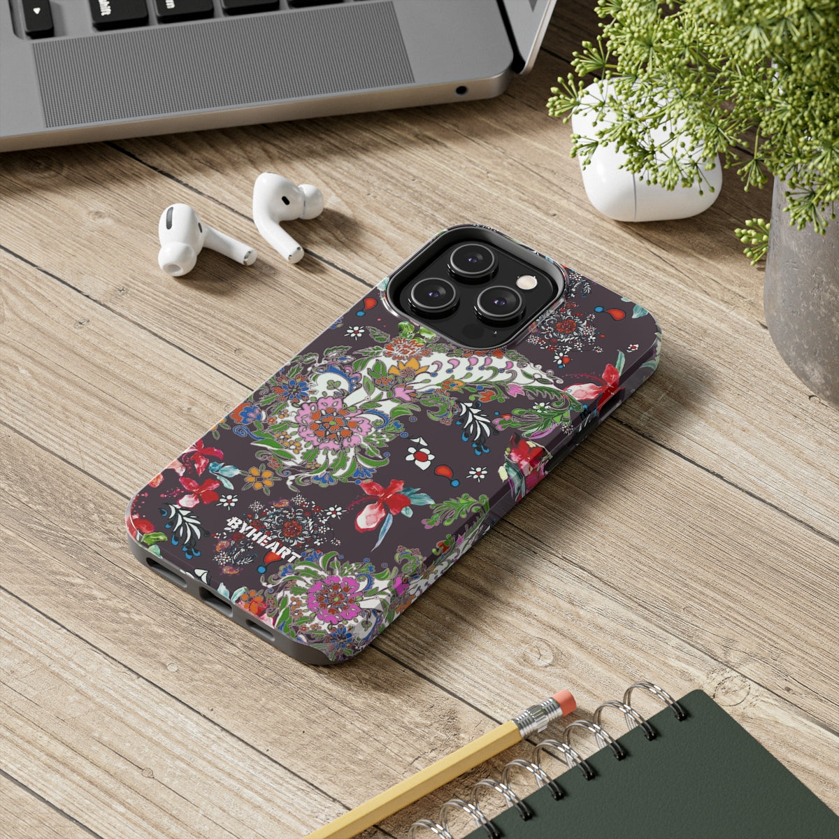 BLACK PAISLEY FLOWERS, ISFAHAN  | Tough Phone Cases, Case-Mate | 