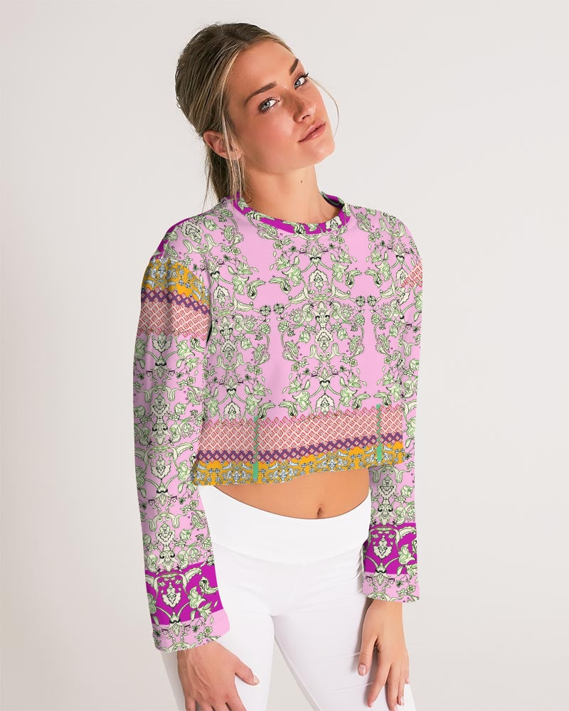 MIRACULOUS FLOWERS -PINK ||  Women's Cropped Sweatshirt