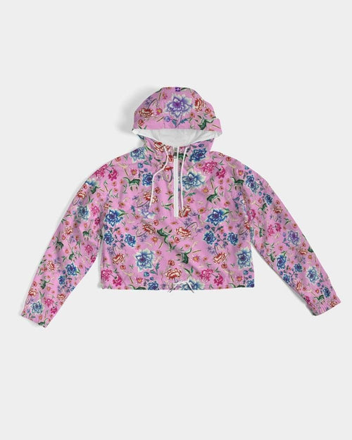AMORE PINK Women's Cropped Windbreaker