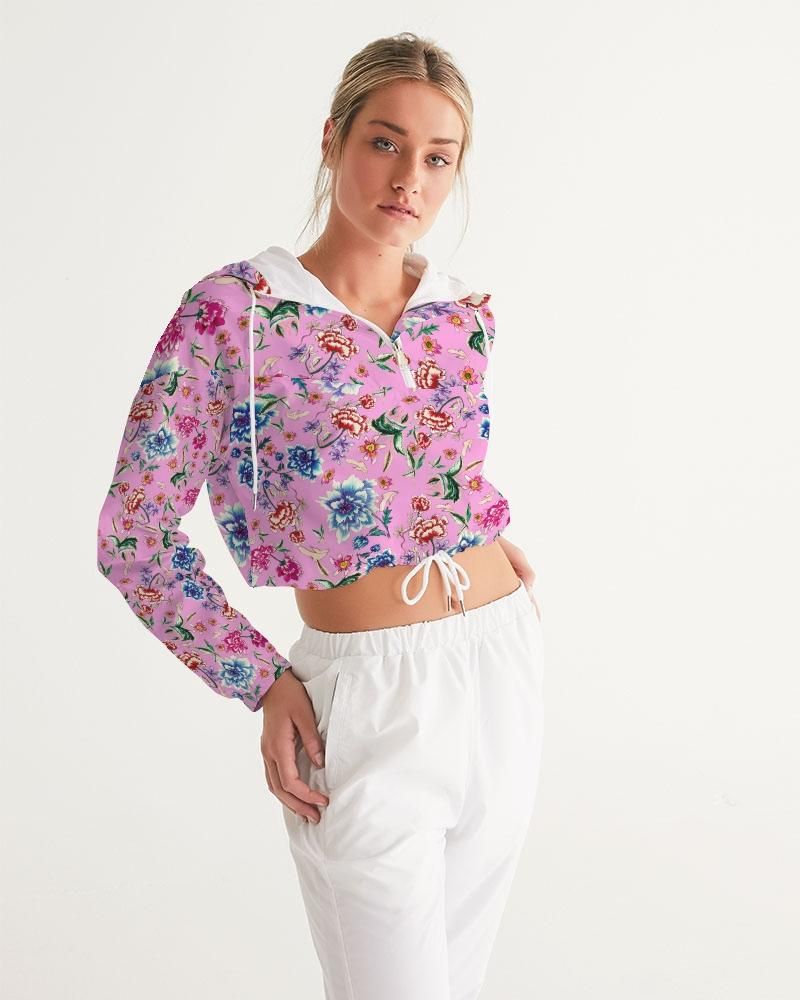 AMORE PINK Women's Cropped Windbreaker