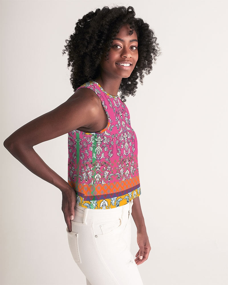 MIRACULOUS FLOWERS -PINK || Women's Cropped Tank