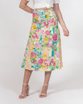 RETRO ROSES Women's A-Line Midi Skirt