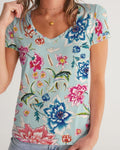 AMORE BLUE Women's V-Neck Tee