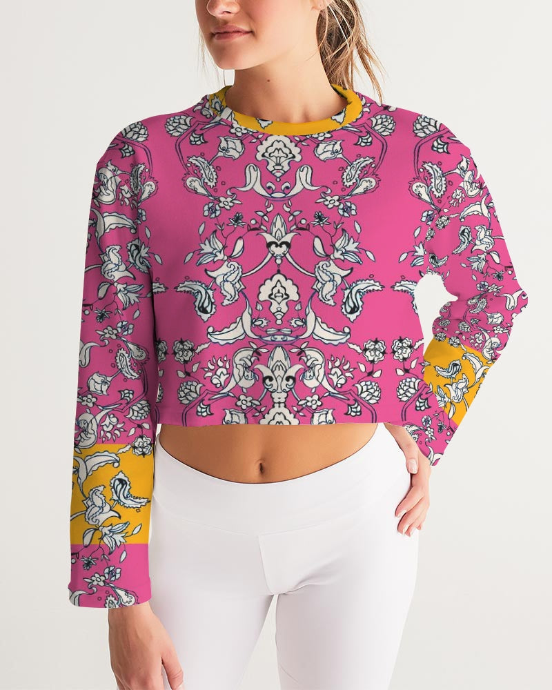 MIRACULOUS FLOWERS -PINK || Women's Cropped Sweatshirt