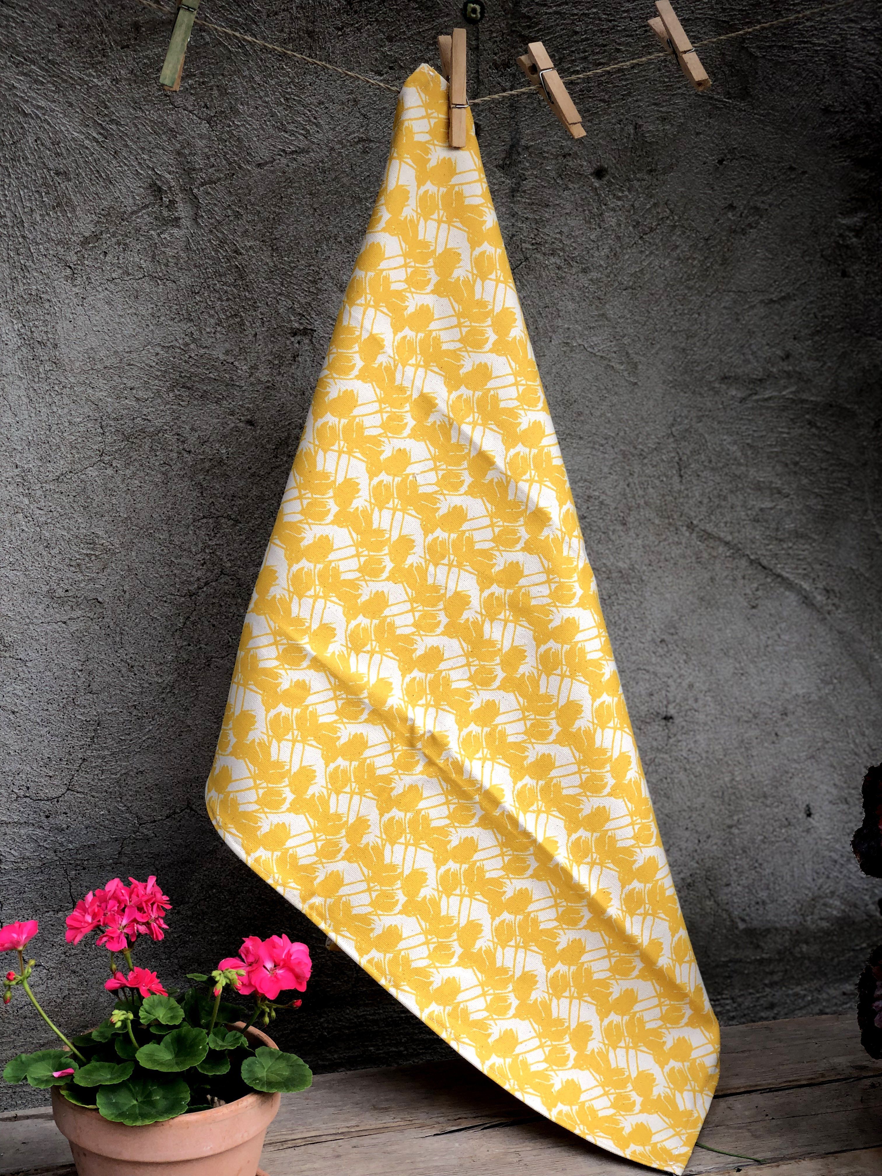 YELLOW ROSES | Organic Dish towel |