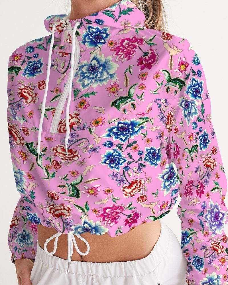 AMORE PINK Women's Cropped Windbreaker
