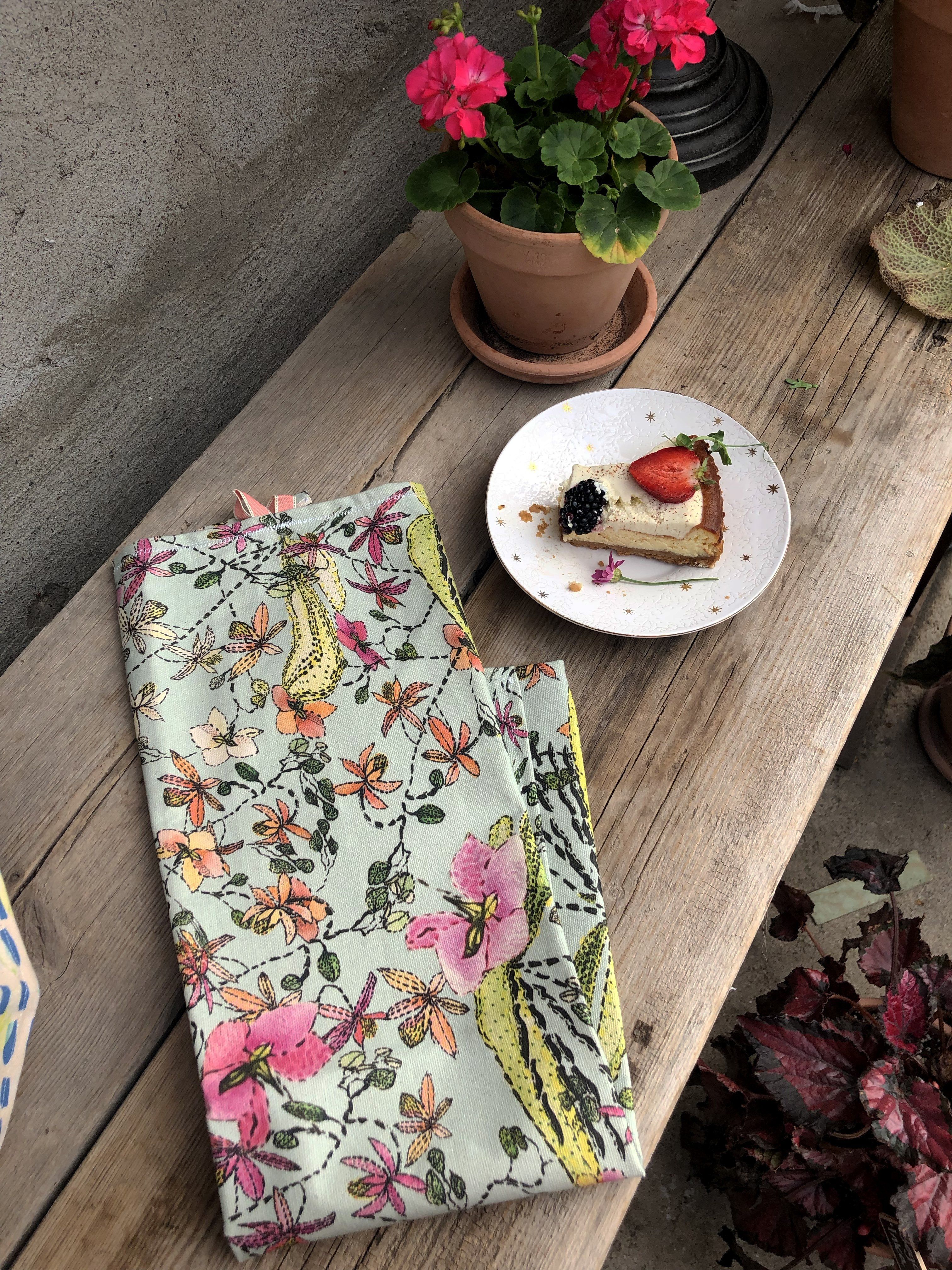 ORCHIDS IN LAKE | Organic Dish Towel | 