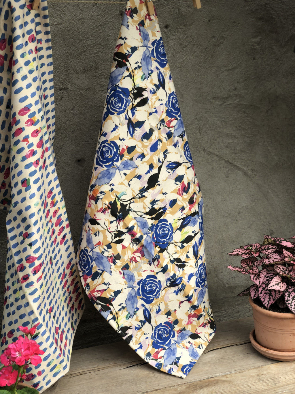 BLUE ROSES | Organic Dish Towel |