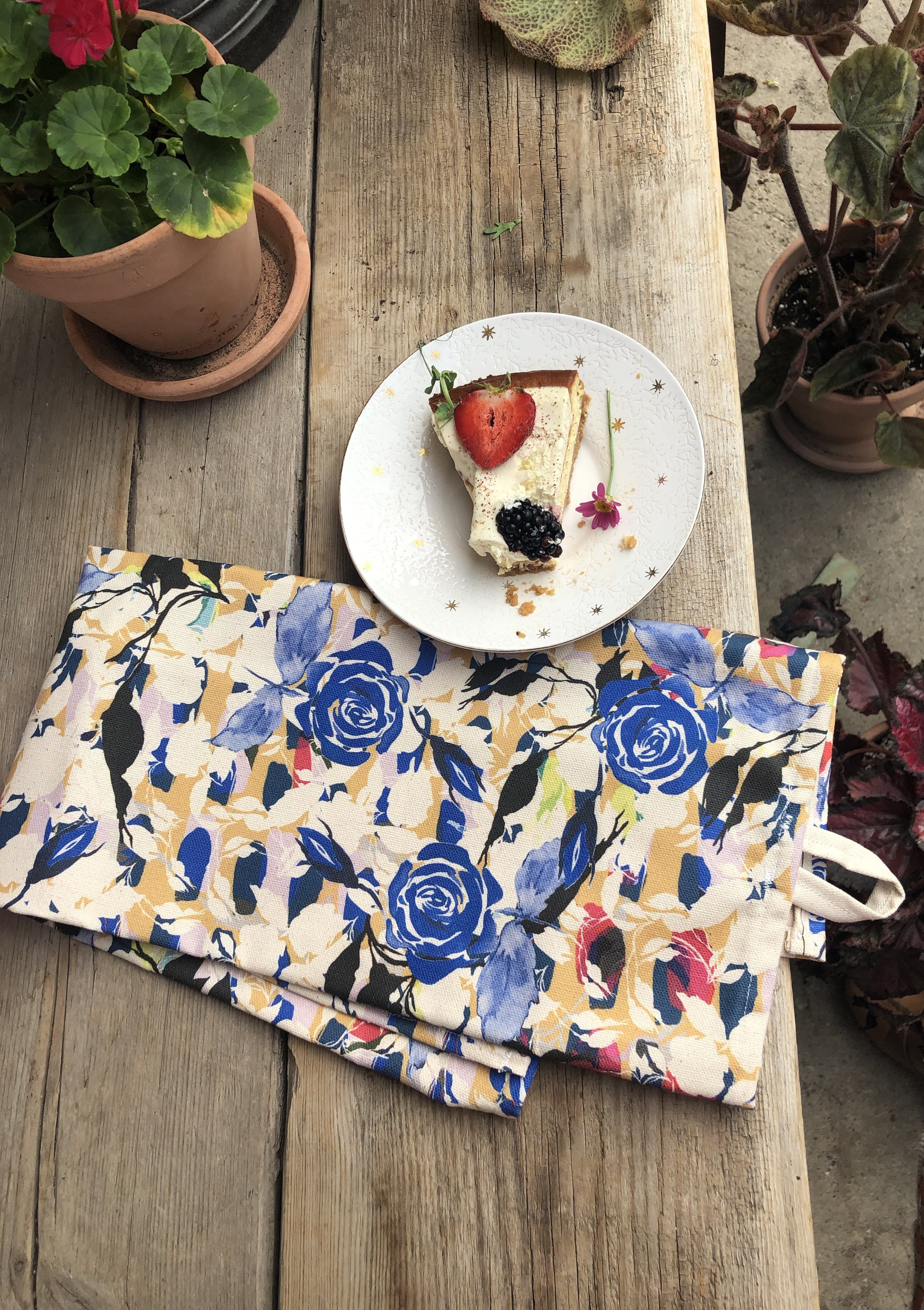 BLUE ROSES | Organic Dish Towel |