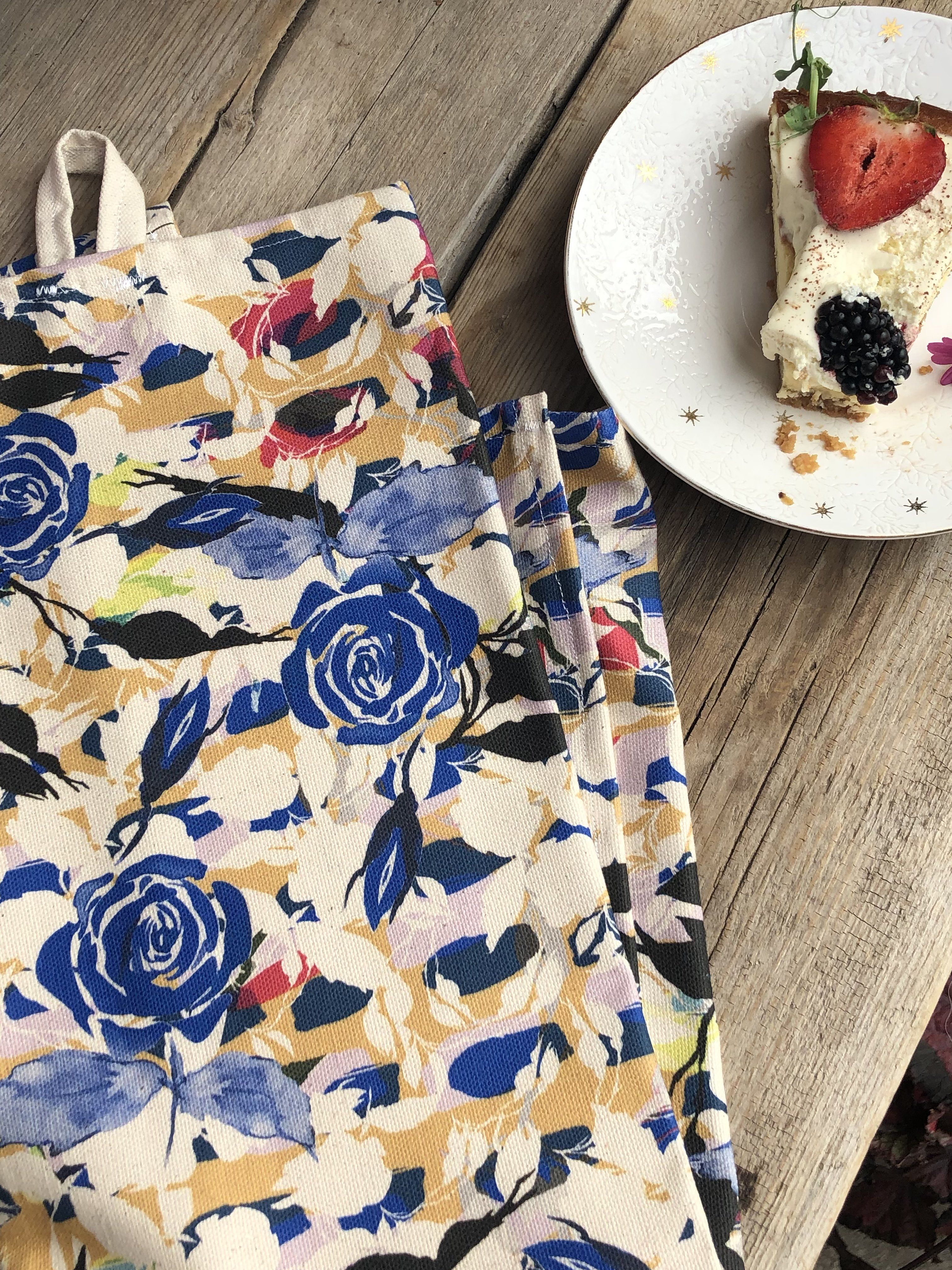 BLUE ROSES | Organic Dish Towel |