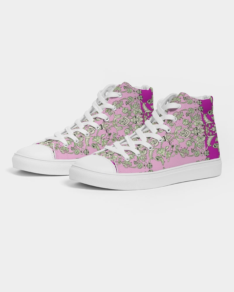 MIRACULOUS FLOWERS -PINK ||  Women's Hightop Canvas Shoe