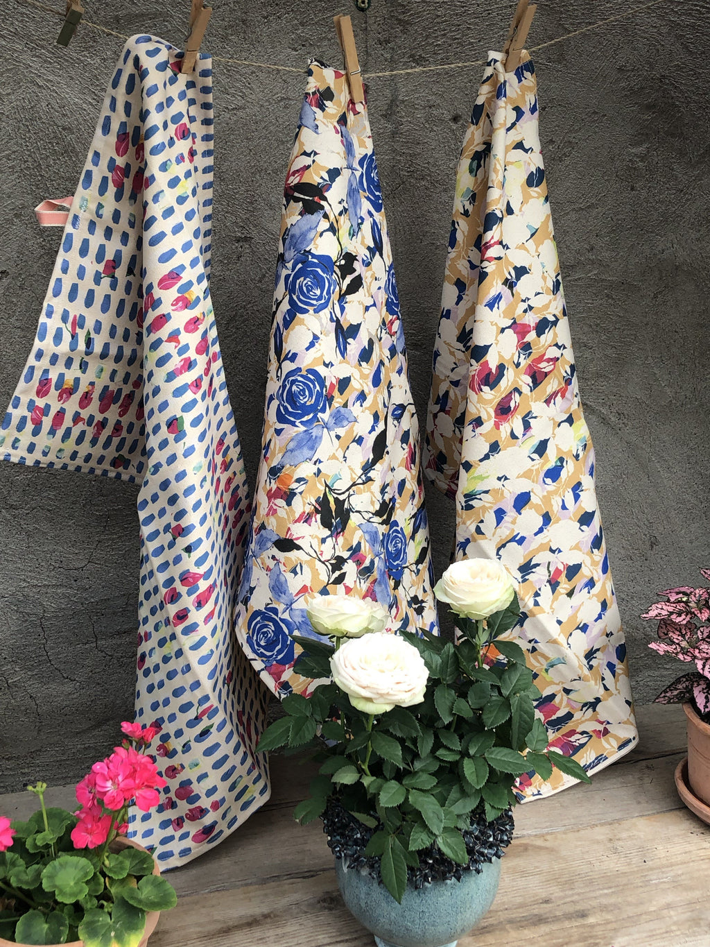 ROSES IN AUTUMN  | Organic Dish Towel | 