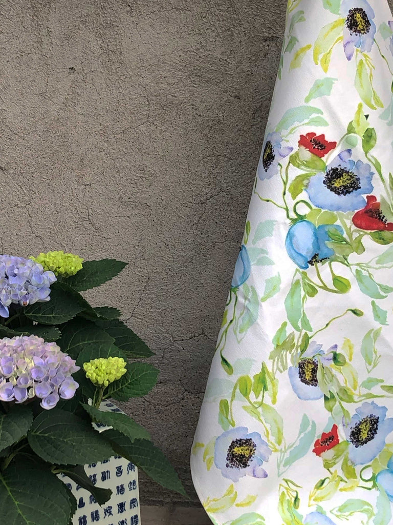 BLUE POPPY FLOWERS  | Organic Dish towel | 