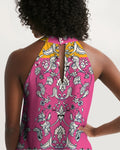 MIRACULOUS FLOWERS -PINK || Women's Halter Dress