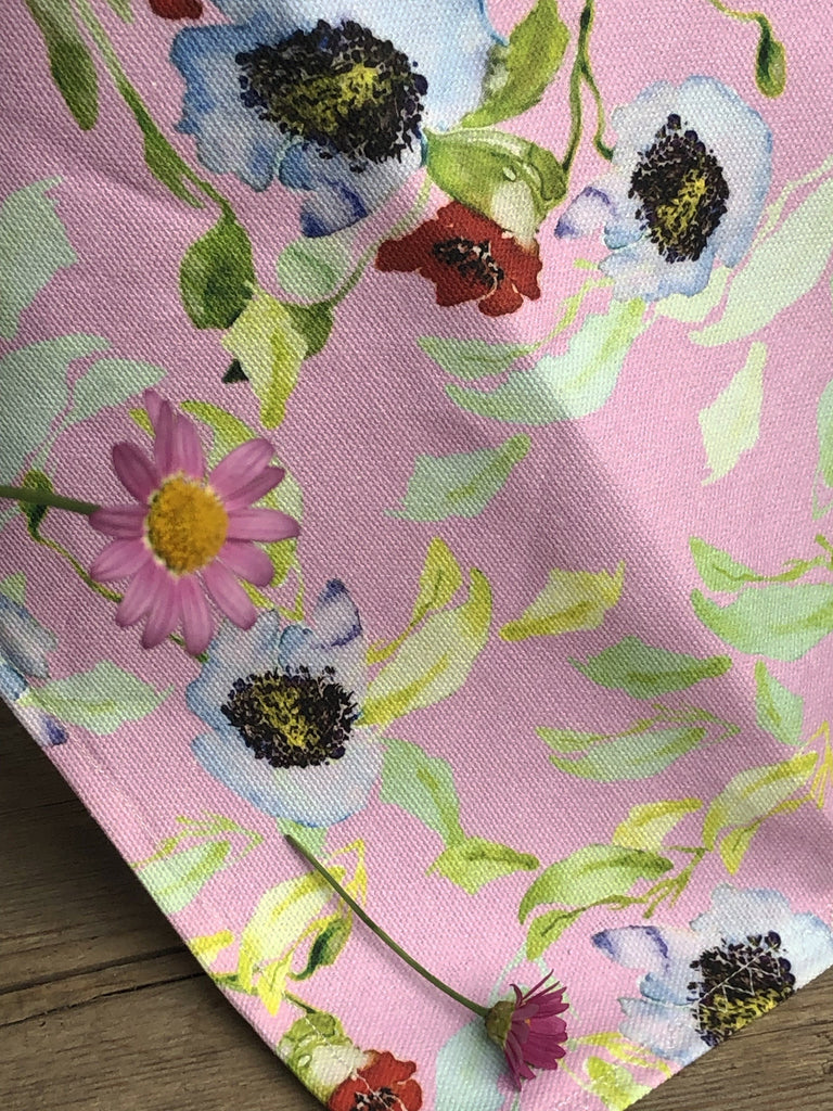 POPPY FLOWERS IN PINK | Organic Dish Towel | 