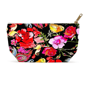 Open image in slideshow, 1artTo25 zip-top Cosmetic bag || Paradise Garden at night ||
