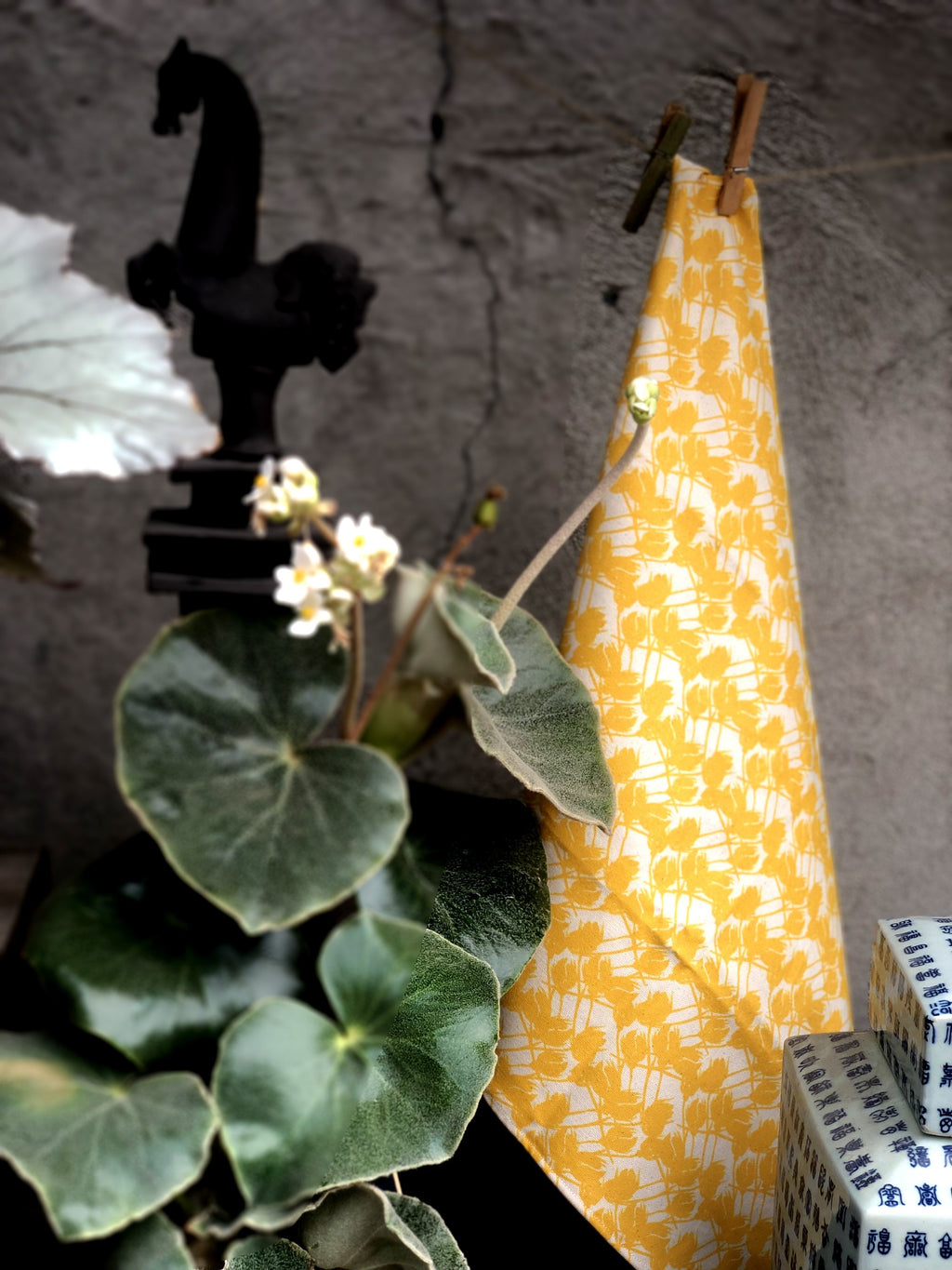 YELLOW ROSES | Organic Dish towel |