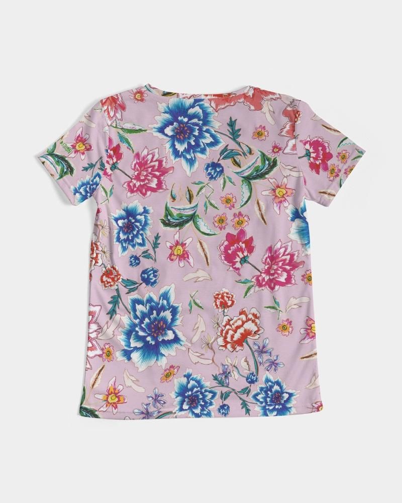 AMORE WHITE BLOMS Women's V-Neck Tee