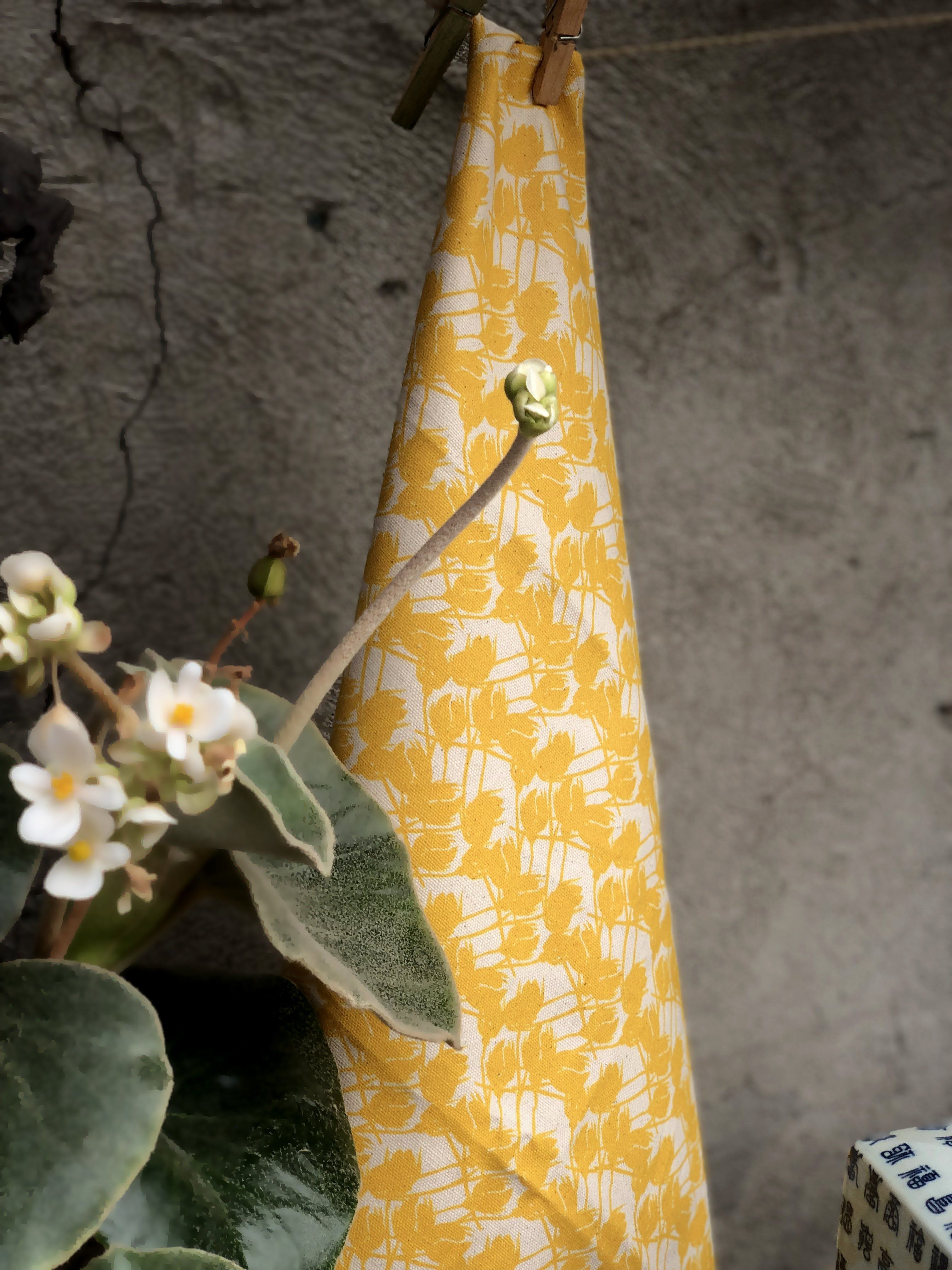 YELLOW ROSES | Organic Dish towel |