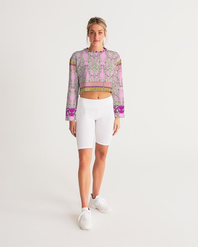 MIRACULOUS FLOWERS -PINK ||  Women's Cropped Sweatshirt