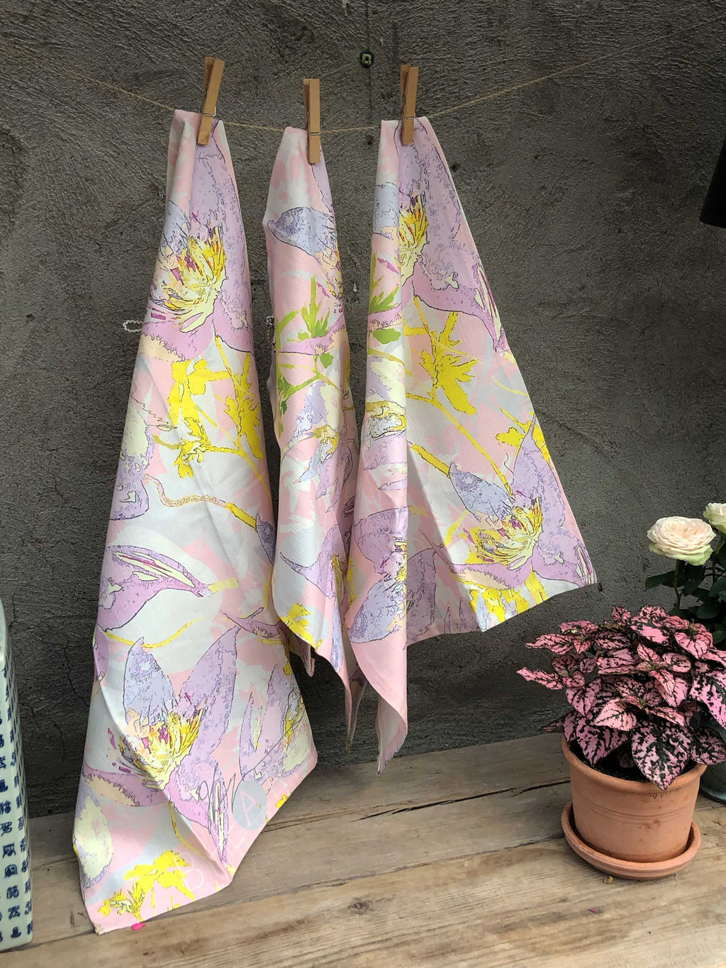 SUMMER FLOWERS | Organic Dish Towel |