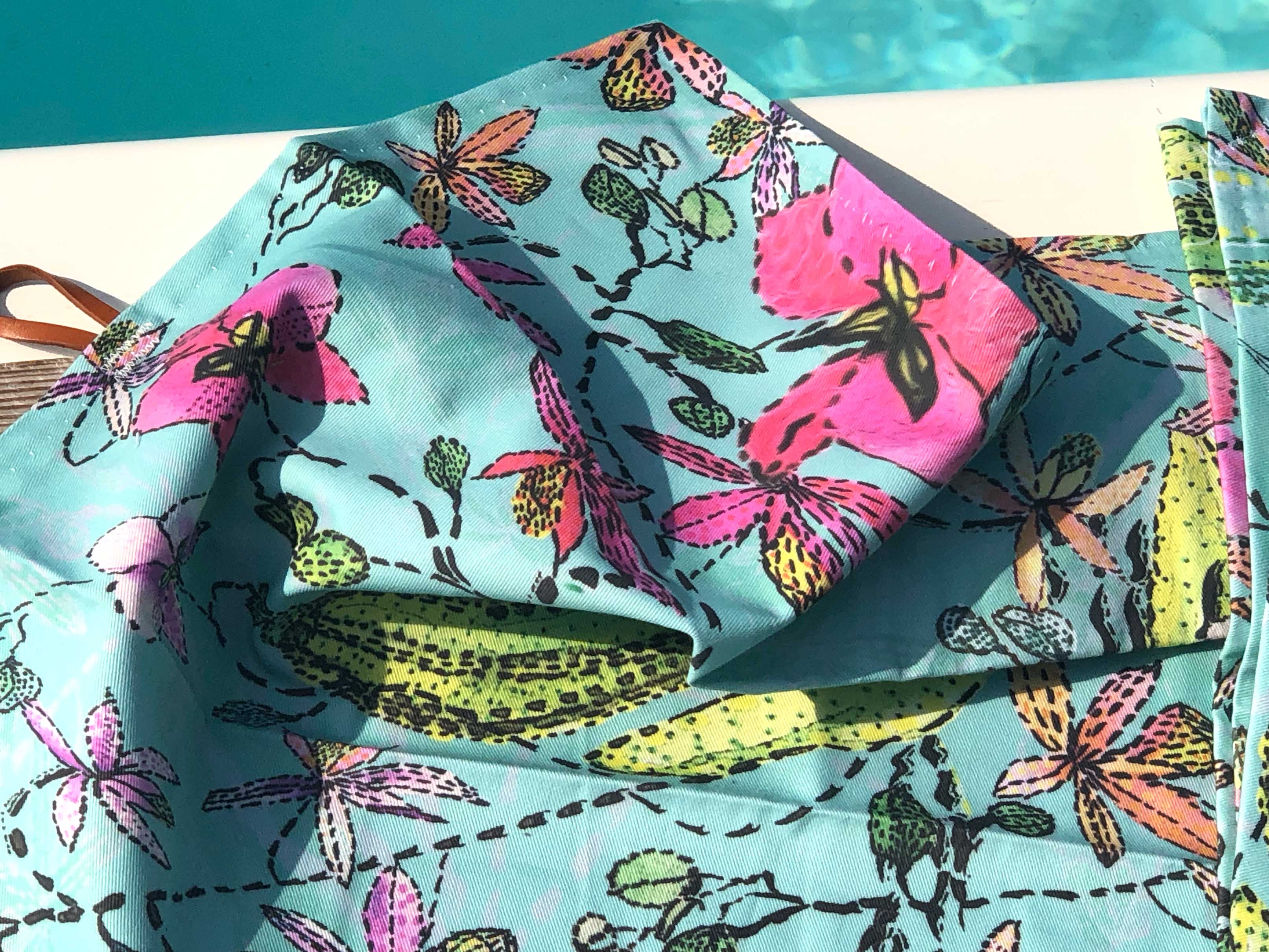 EXOTIC BLUE ORCHIDS  | Organic Dish Towel |