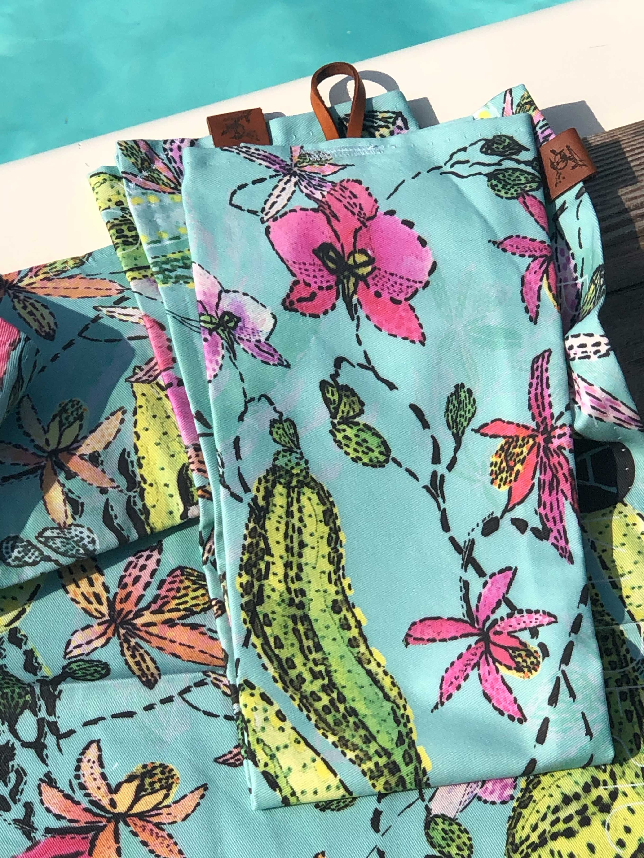 EXOTIC BLUE ORCHIDS  | Organic Dish Towel |