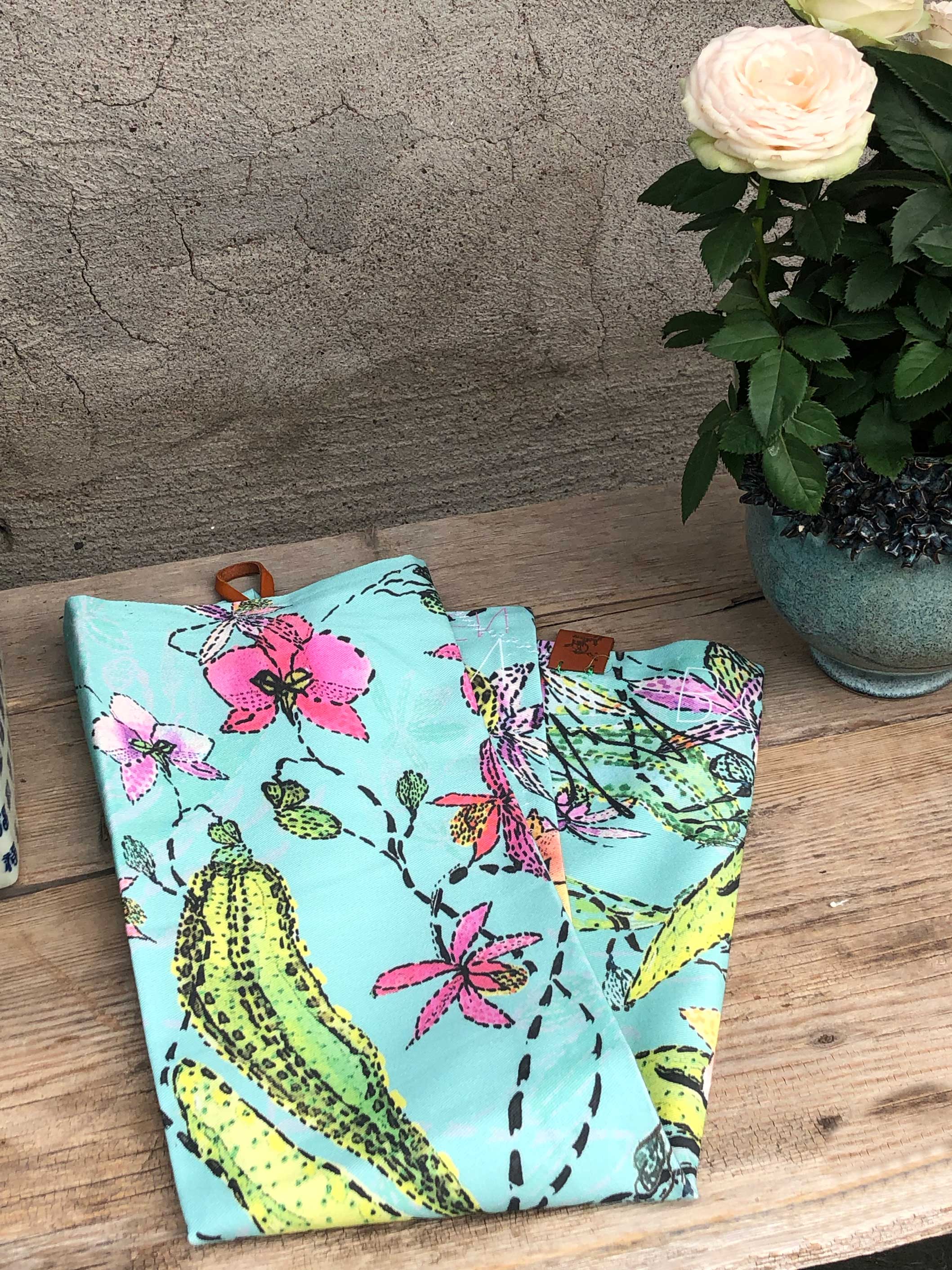 EXOTIC BLUE ORCHIDS  | Organic Dish Towel |