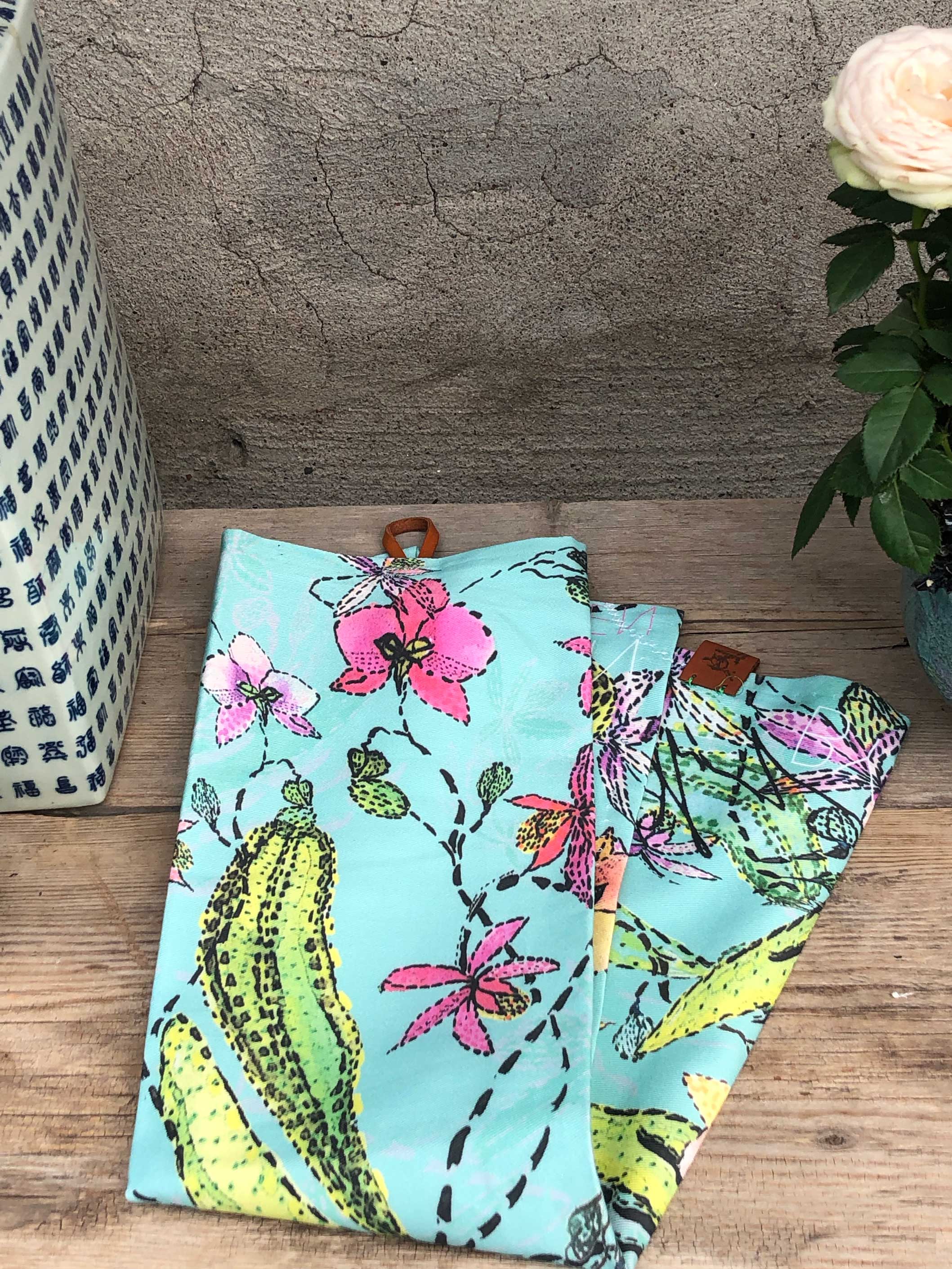 EXOTIC BLUE ORCHIDS  | Organic Dish Towel |