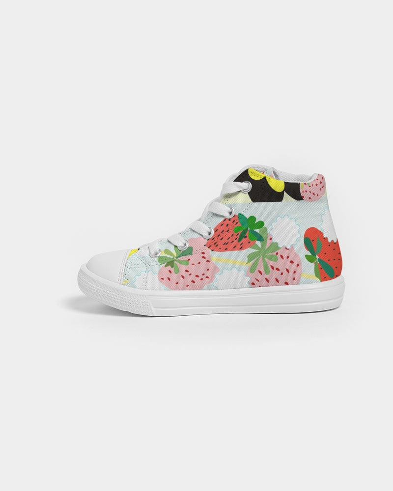 STRAWBERRY DRINK Kids Hightop Canvas Shoe